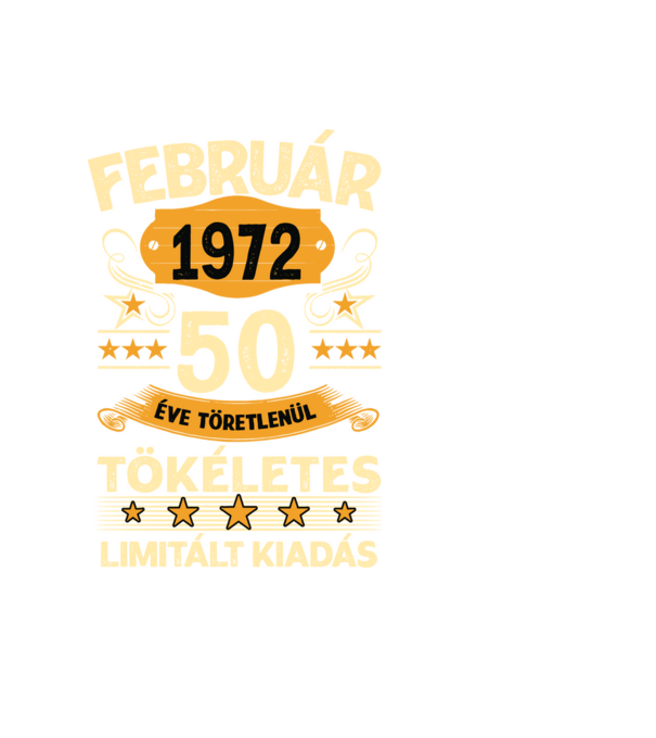50 éve töretlenül tökéletes_február minta fekete pólón