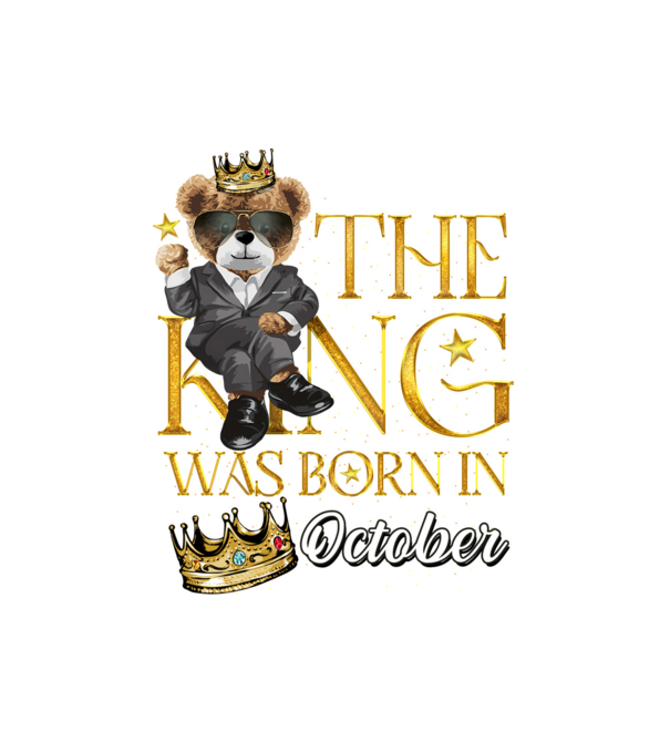 The king was born int OCTOBER minta fehér pólón