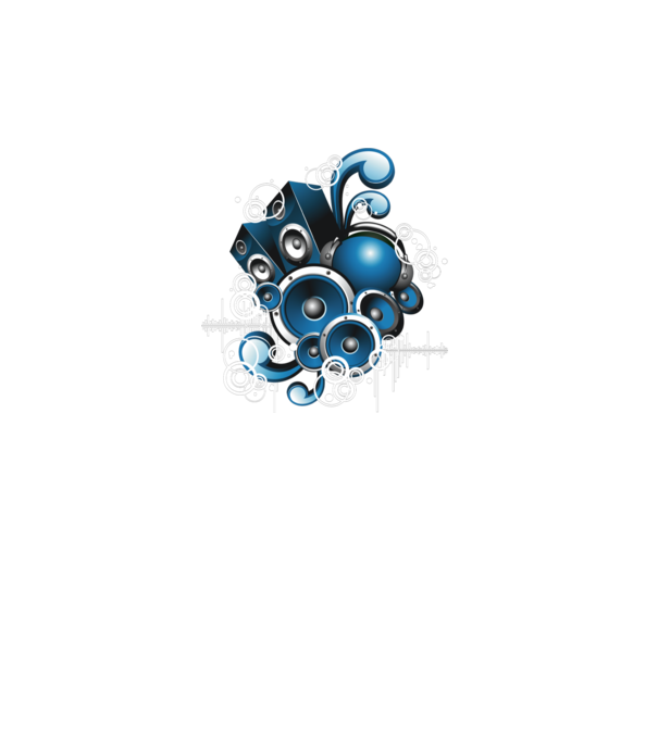 Music Design Blue minta fekete pólón