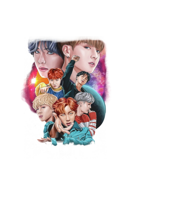 Bts poszter minta fekete pólón
