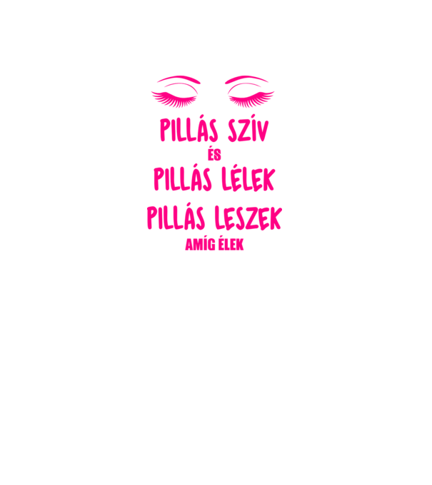Pillás szív és pillás lélek minta fekete pólón