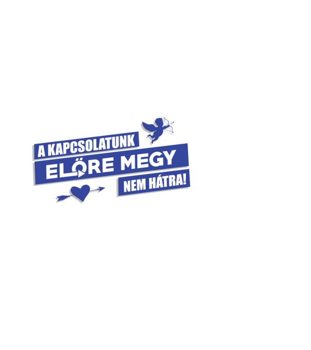 Előre nem hátra páros minta fekete pólón