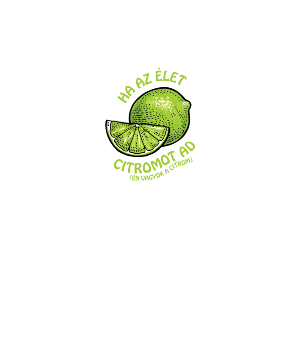 Tequila és citrom zöld minta türkiz pólón