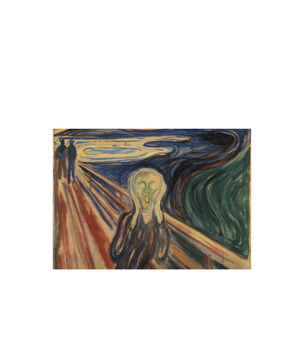 Munch Festmény Szájmaszk minta fehér pólón