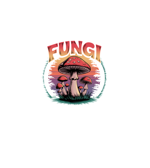 Fungi retro minta fekete pólón