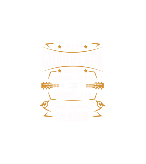 Menő Gitáros apa minta fehér pólón