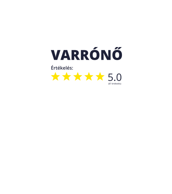 Értékelés 5 csillag - VARRÓNŐ minta fehér pólón