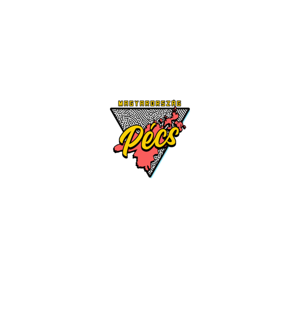 Retro Pécs minta fehér pólón
