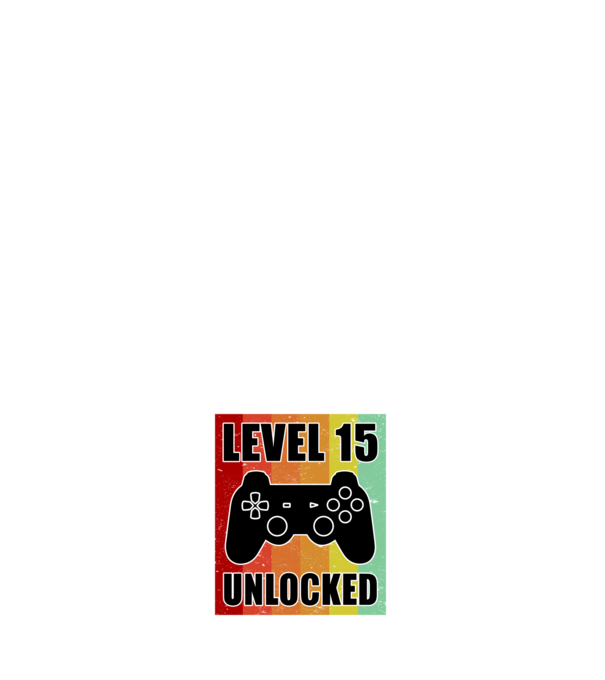 level 15 unlocked retro gamer minta fehér pólón