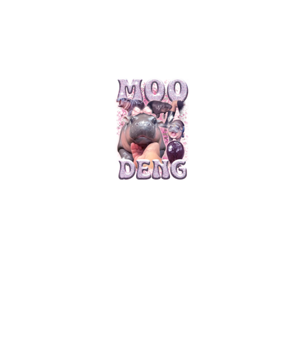 MOO DENG baby hippo minta fekete pólón
