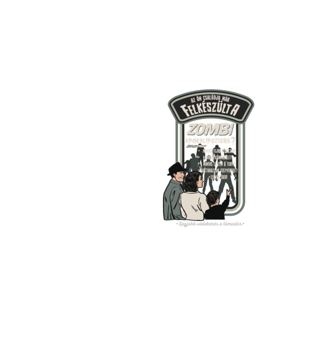 Vintage zombi apokalipszis minta neonsárga pólón
