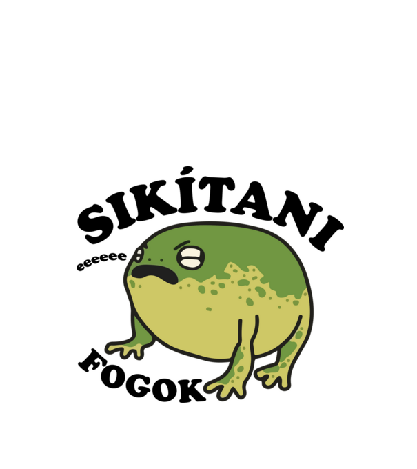 Sikítós béka minta fehér pólón