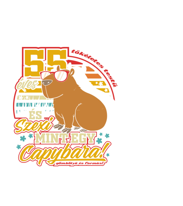 Szexi Szülinapos Capybara 55 éves minta fekete pólón