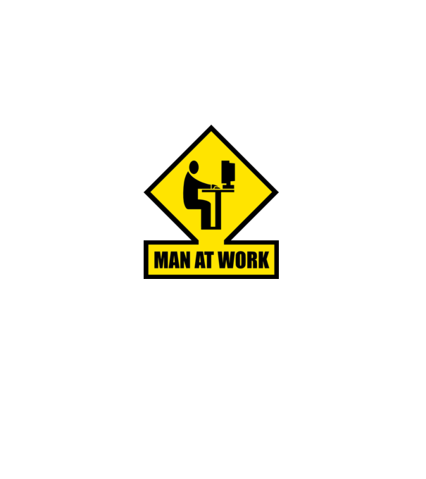 Man at Work (PC) minta sötétkék pólón