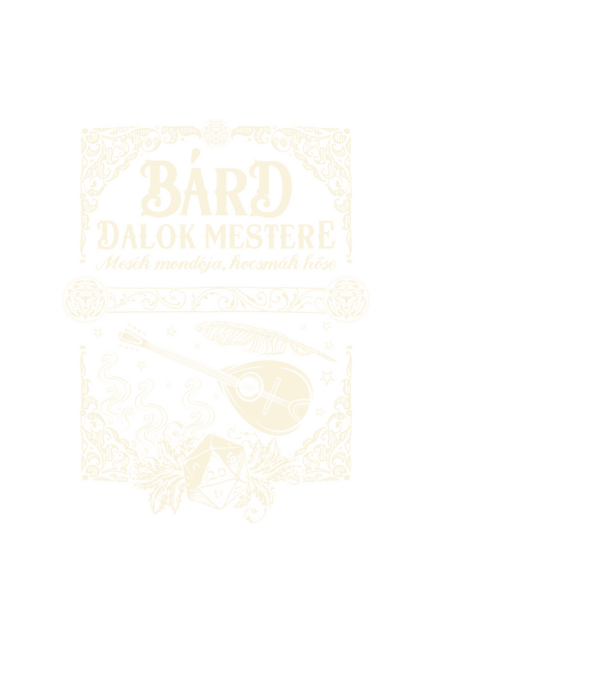 Dungeons and Dragons Bárd minta fekete pólón