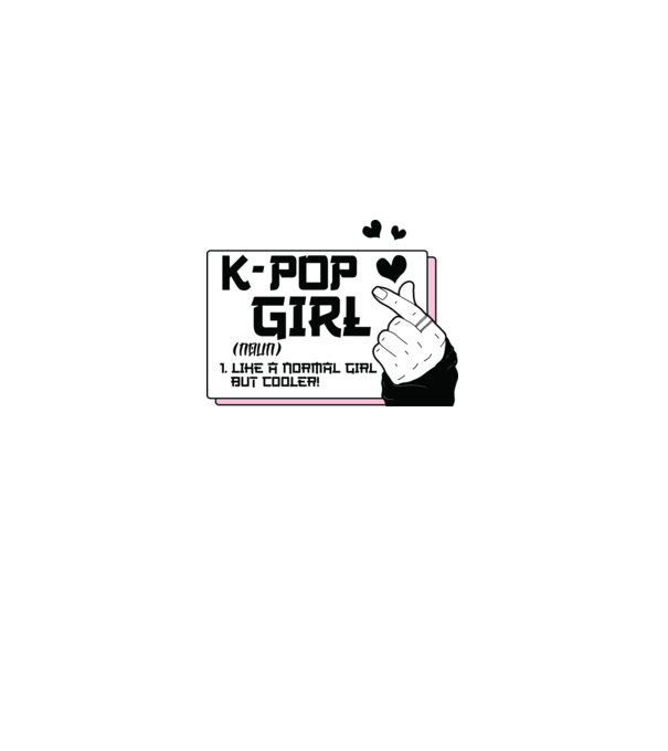 K-POP FANGIRL minta fehér pólón
