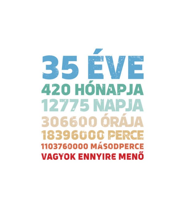 35 éve vagyok ennyire menő minta fehér pólón