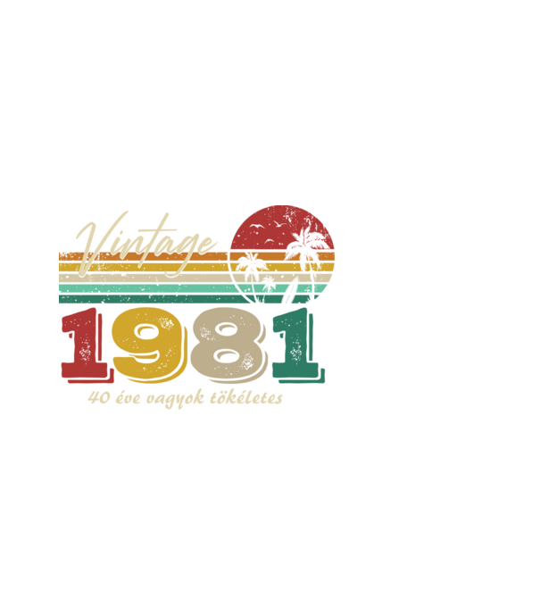 vintage 40 éve vagyok tökéletes minta fekete pólón