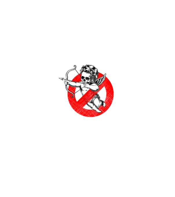 Anti Valentines Club fehér minta szürke pólón