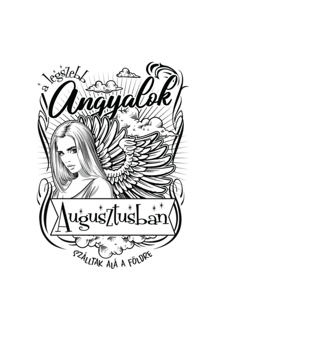 Legszebb szülinapos angyal AUGUSZTUS LGHT minta világoskék pólón