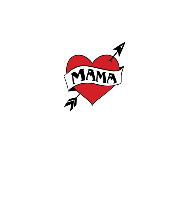 Mama retro szív minta fehér pólón
