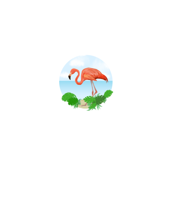 Flamingó minta fehér pólón