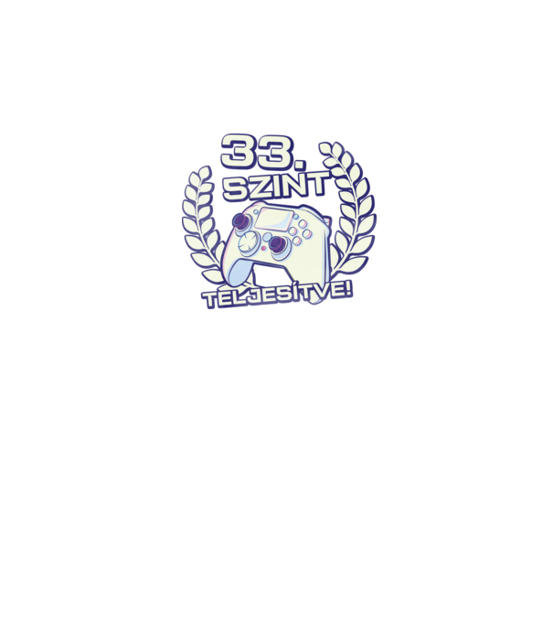 33. szint teljesítve minta sötétkék pólón