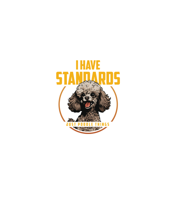Uszkár Poodle Standards minta fekete pólón