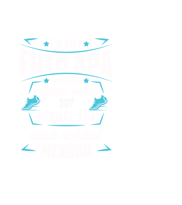 Menő Futó apa minta fekete pólón
