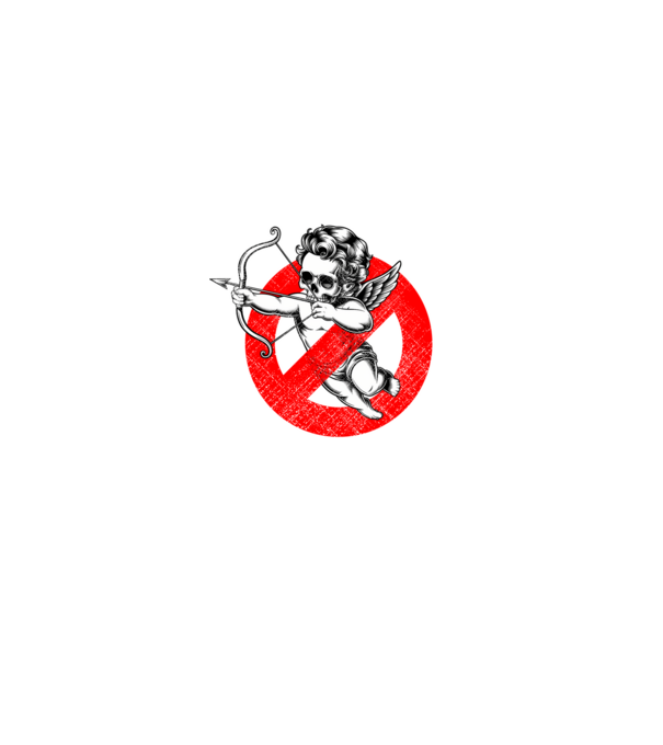 Anti Valentines Club fehér minta sötétkék pólón