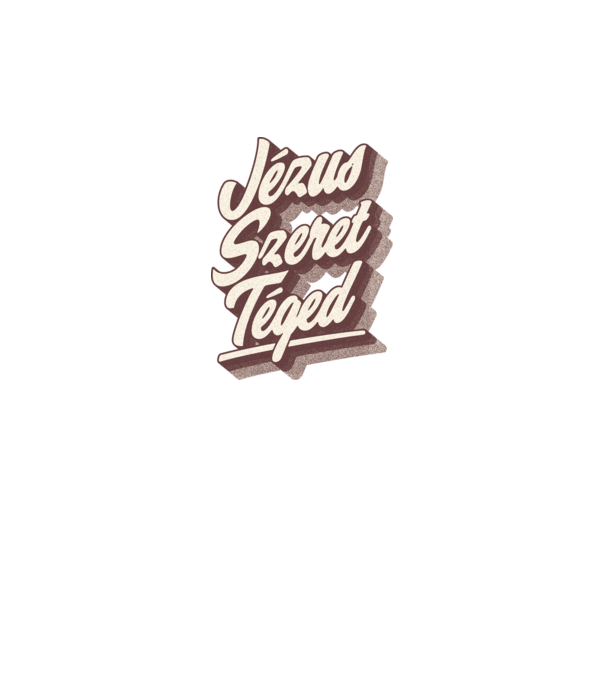 Jézus szeret téged retro minta fehér pólón