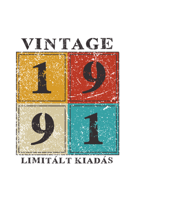 vintage_1991_limitált minta fehér pólón