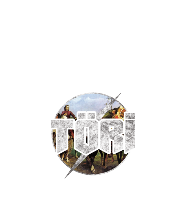 TÖRI minta fekete pólón