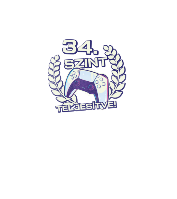 34. szint teljesítve PS5 v2 minta türkiz pólón