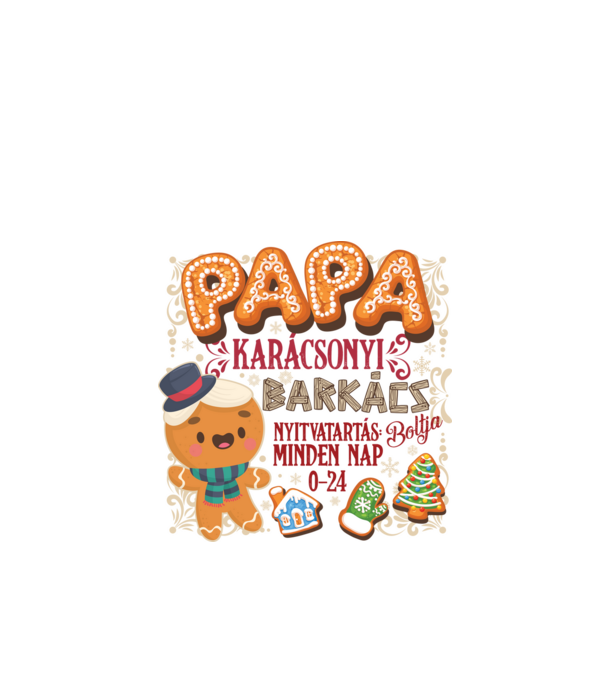 Papa karácsonyi barkácsbolt bögre méret minta fehér pólón