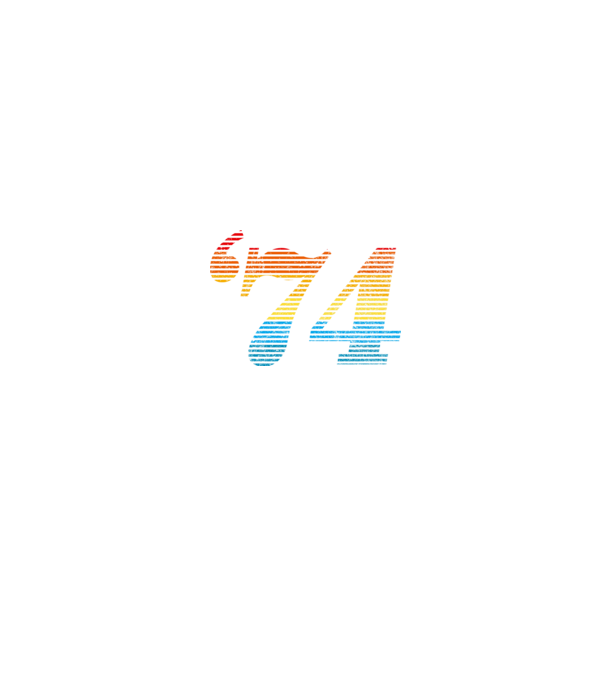 Retro születésnap 1974 minta fehér pólón