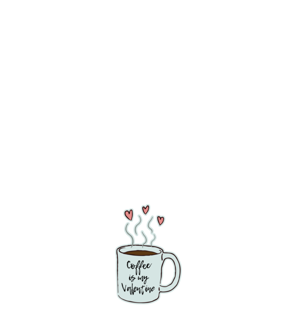 Coffee is my Valentine minta világos rózsaszín pólón