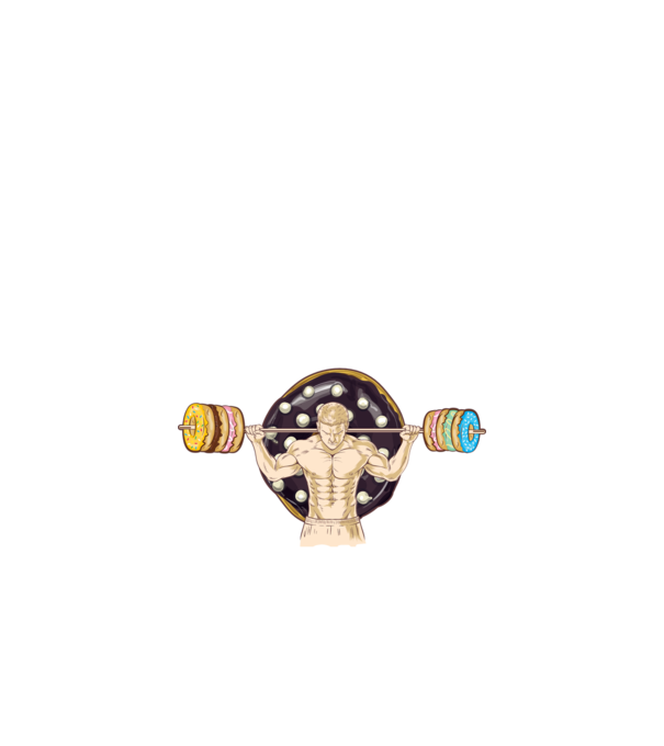 Powered by donuts minta fekete pólón