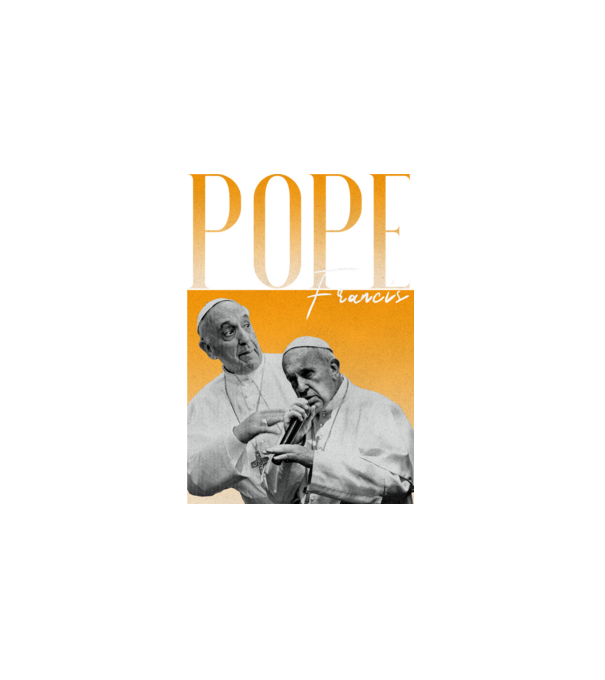 Pope Frances 90s poster minta fehér pólón