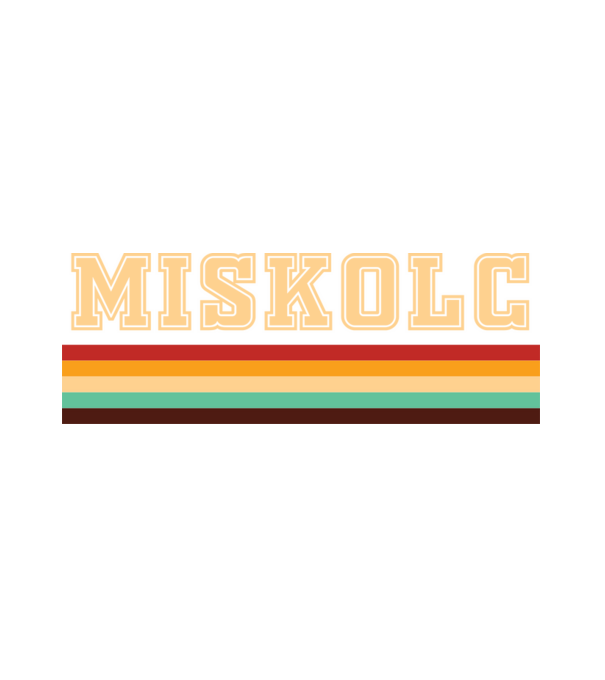 Miskolc Csíkok minta fehér pólón