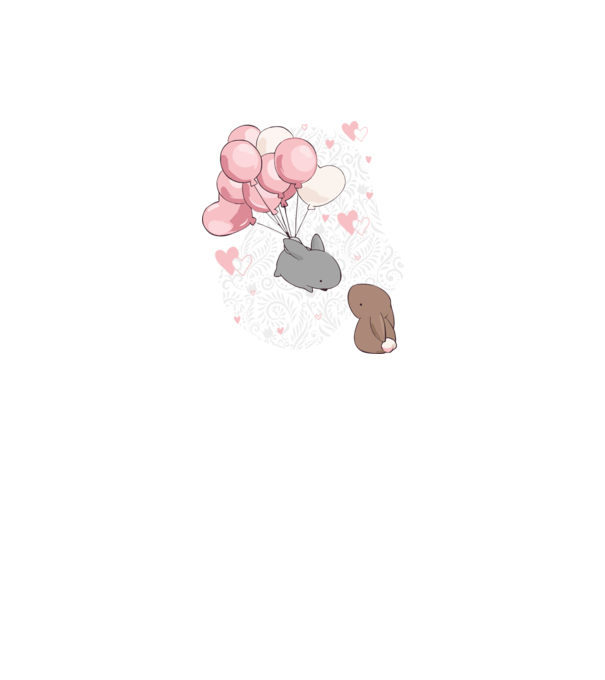 Érted lángol a szívem nyuszik pink minta fehér pólón