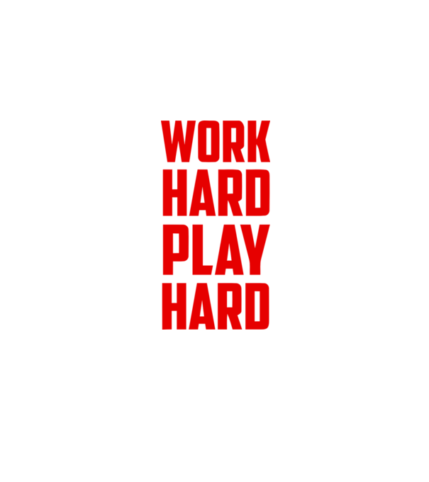 Work-Hard-Play-Hard minta fekete pólón