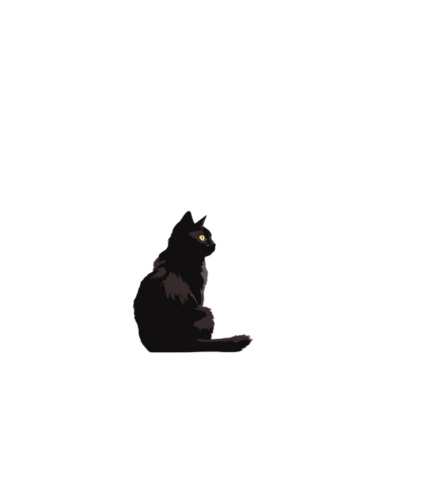 Cica anatómia fekete minta fehér pólón