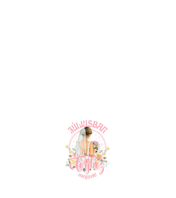 Férjhez megyek floral világos pink JÚLIUS minta világos rózsaszín pólón