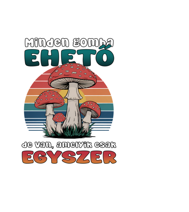 Minden gomba ehető... minta világoskék pólón