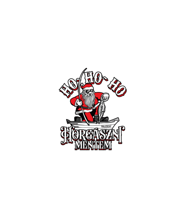 HoHoHo Horgászni mentem minta piros pólón