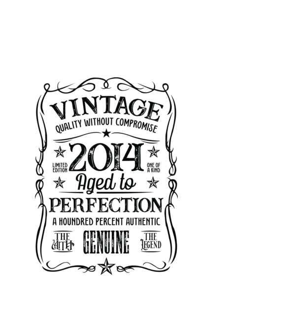 Vintage perfection világos alap 10 2014 minta fehér pólón