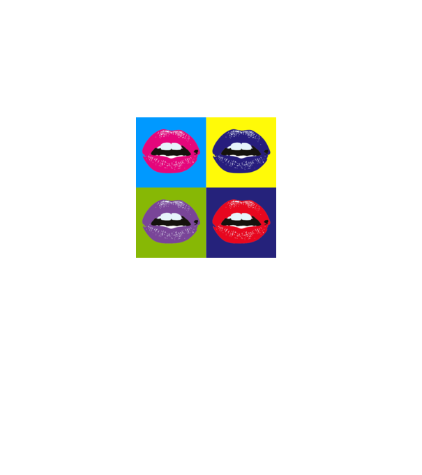 Pop art minta fehér pólón