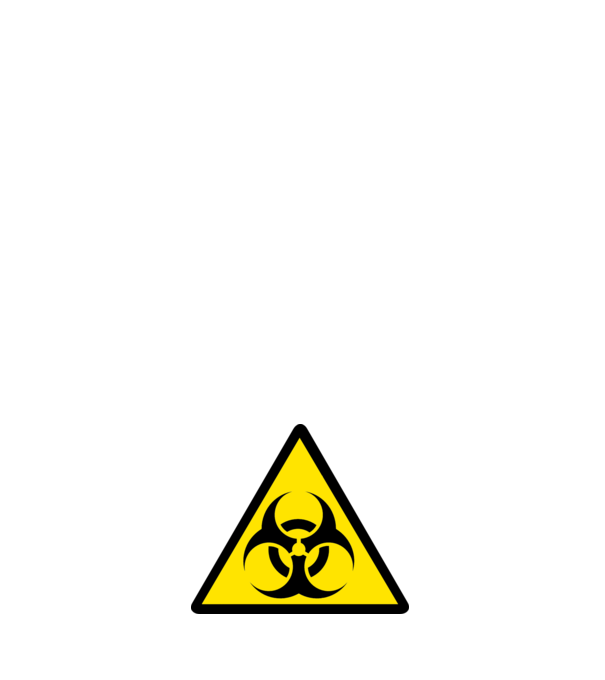 biohazard-sign minta világos rózsaszín pólón