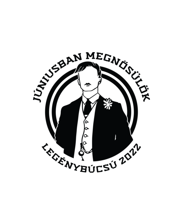 Gentleman legénybúcsú JÚNIUS minta fehér pólón